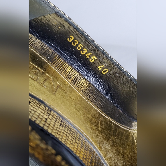 Alexander McQueen Size 40 Gold Metallic Pointed Toe Heels - Picture 10 of 12